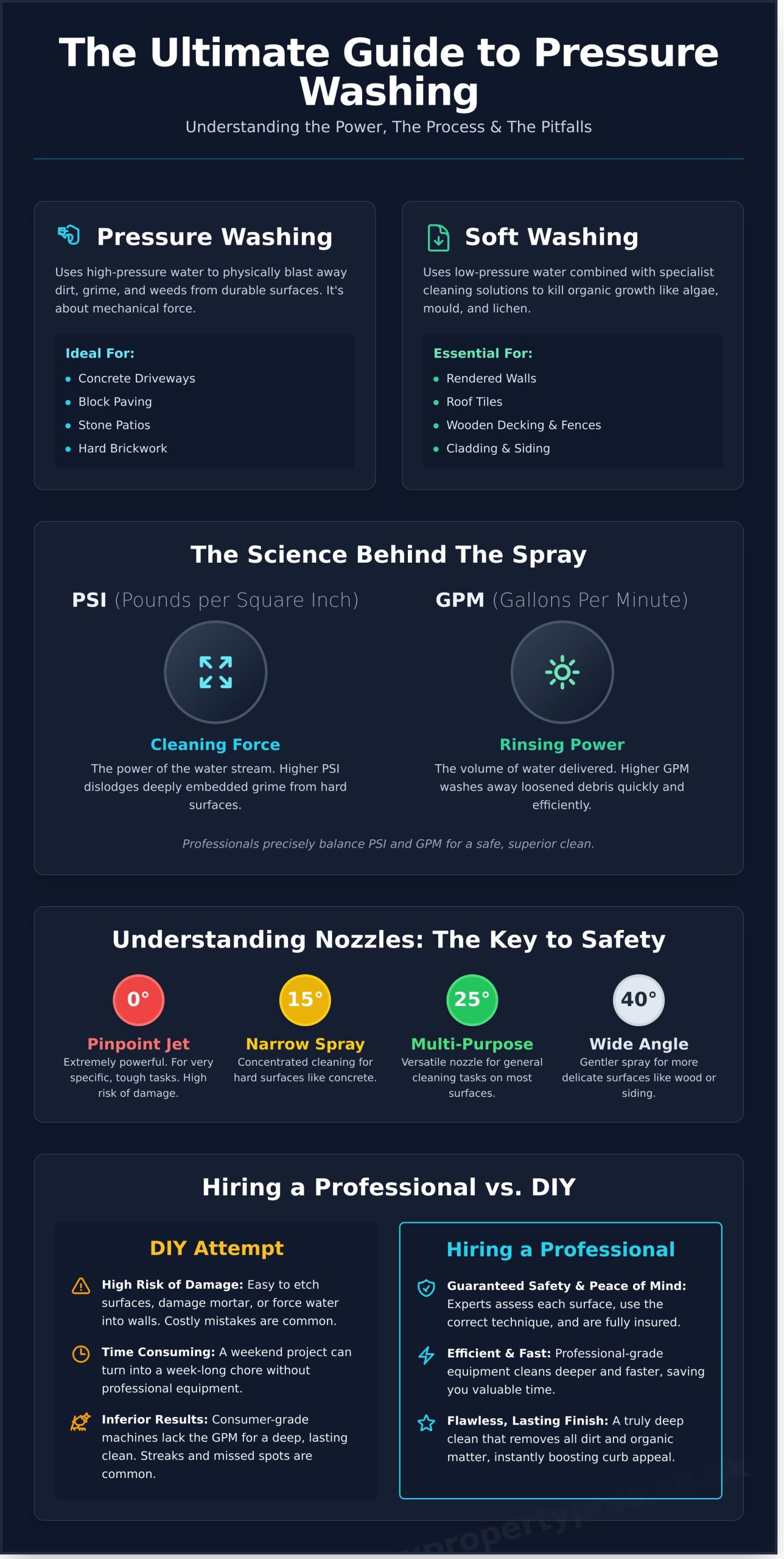 Pressure Washing: The Ultimate UK Guide to a Flawless Finish - Infographic